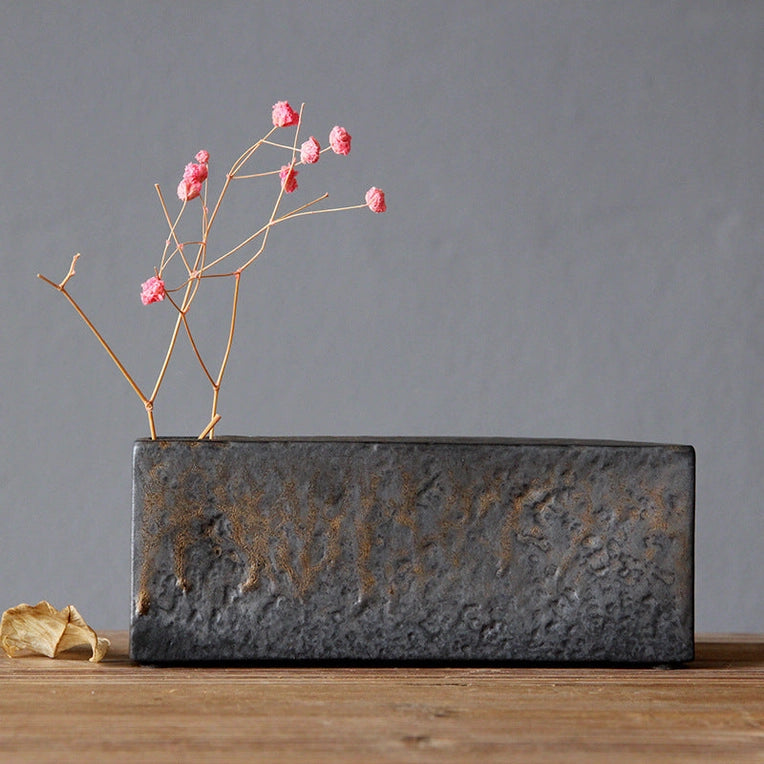 Handmade Golden Black Ceramic Vase