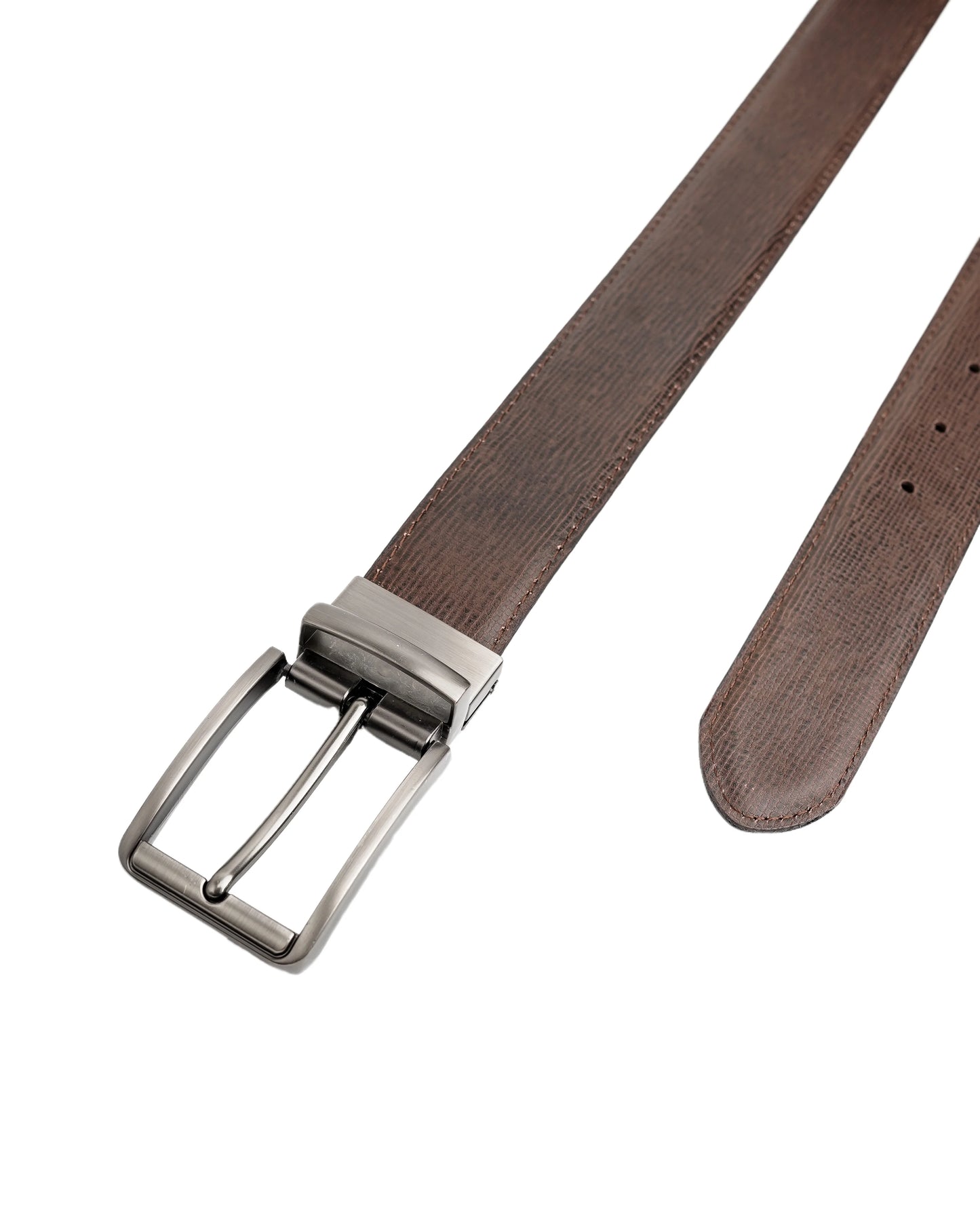 Men’s Premium Leather Belt | Reversible Black & Brown with Silver Buckle