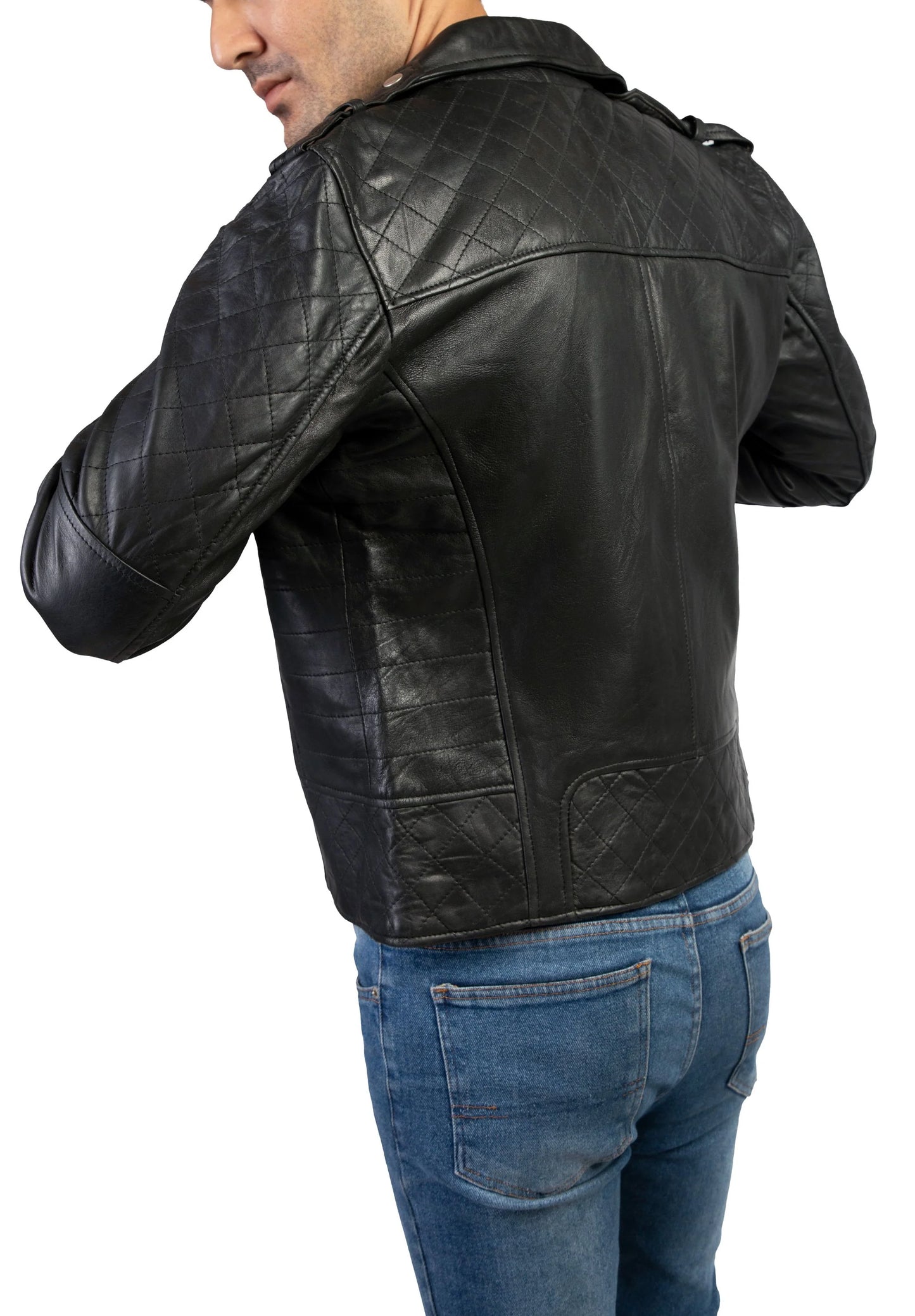 Handmade Jacket Men Leather Jacket Motorcycle Jacket