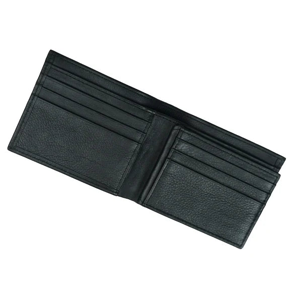 Slim Bi-Fold Men’s Wallet – Butter Soft Natural Cow Leather with ID Window, 6 Card Slots & Cash Compartments