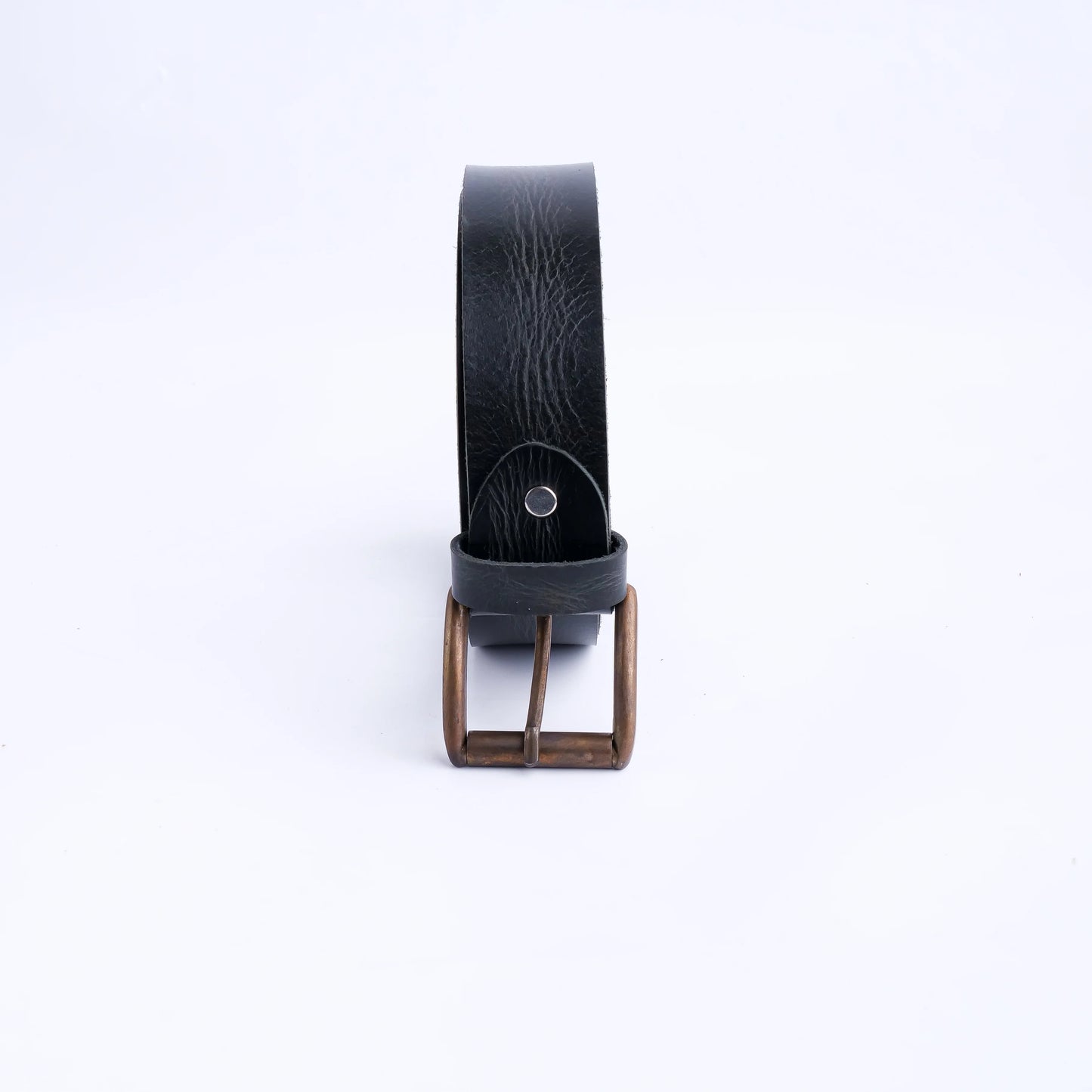 Leather Casual Jeans Belt for Men – Charcoal Black | 1.5" Width, Antique Brass Buckle