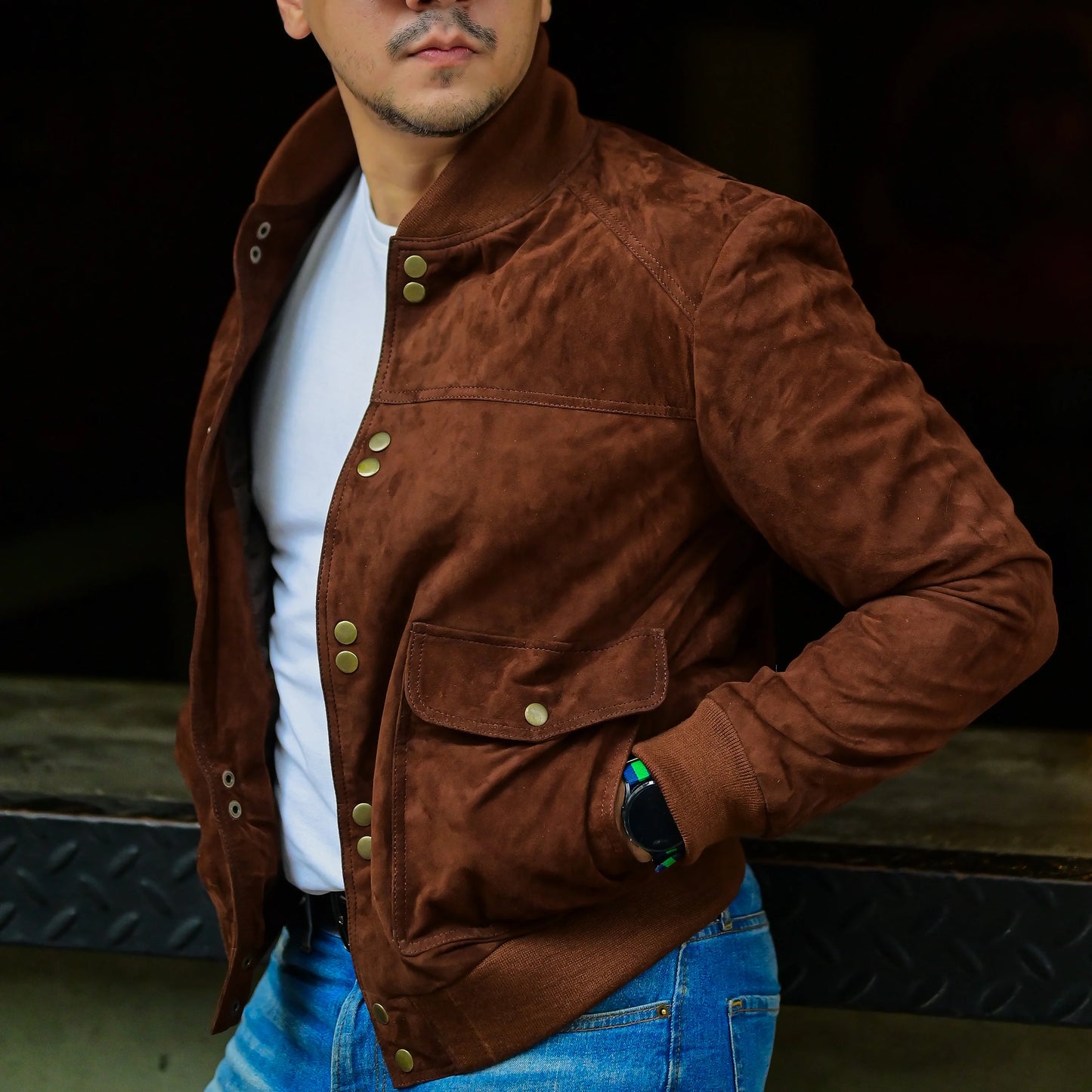 Real leather Jacket Handmade Jacket Bomber Jacket Men jacket Motorcycle jacket foe men