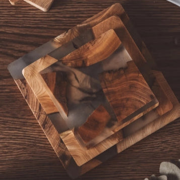 Handmade Cedar Wood Resin Coasters