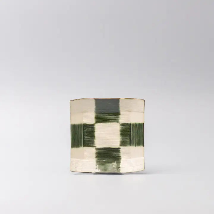 Porcelain Checkerboard Square Saucer