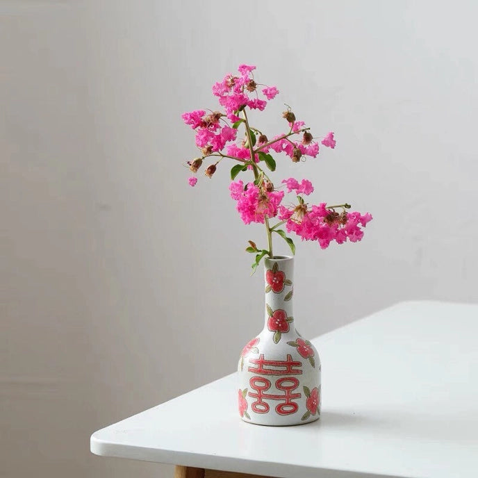 Hand-Painted Antique Ceramic Vase
