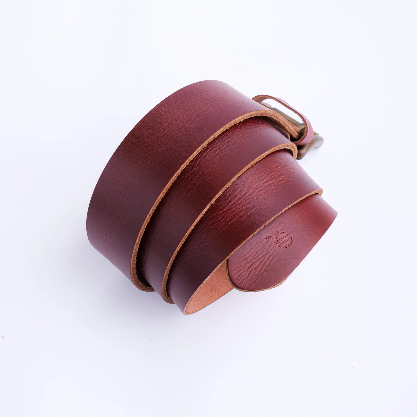 Leather Casual Jeans Belt for Men – Chestnut Brown  1.5" Width, Antique Brass Buckle