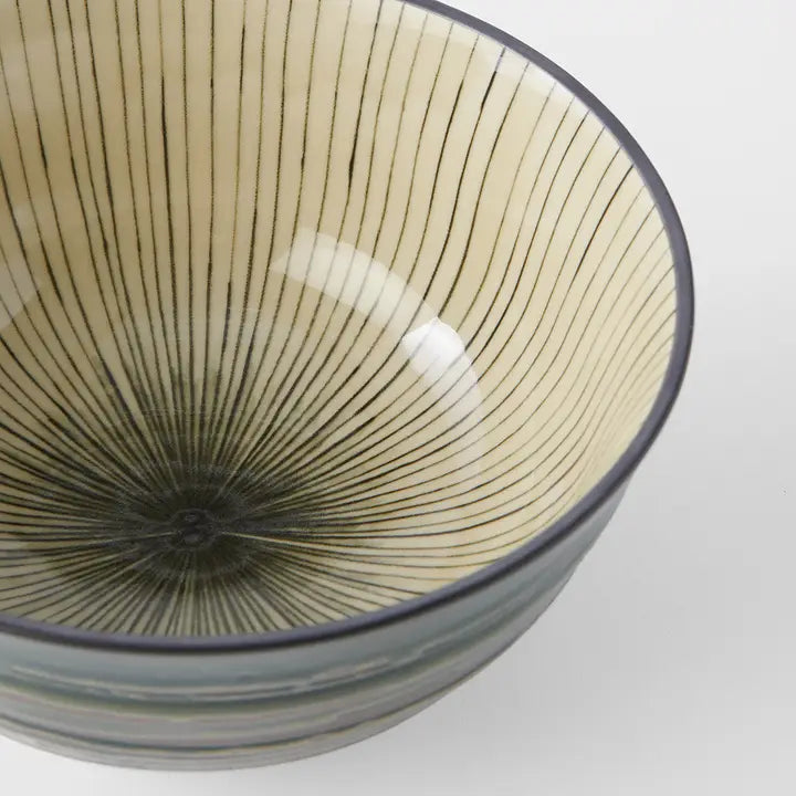 Dark Green Converging Porcelain Bowl