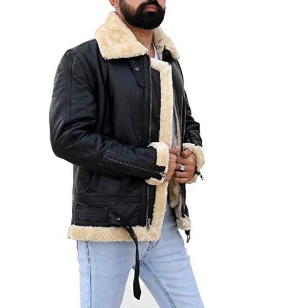 Handmade Jacket Leather Jacket Leather Bomber Jacket Black Jacket Men Jacket