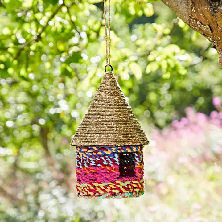 Handmade Octagonal Recycled Cotton Birdhouse