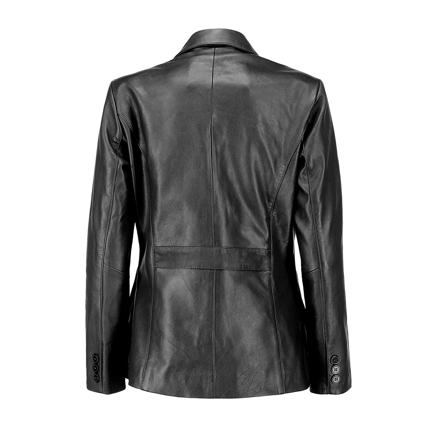 Handmade Blazer Leather Blazer  2-Button Leather Blazer Black leather blazer Blazer foe women