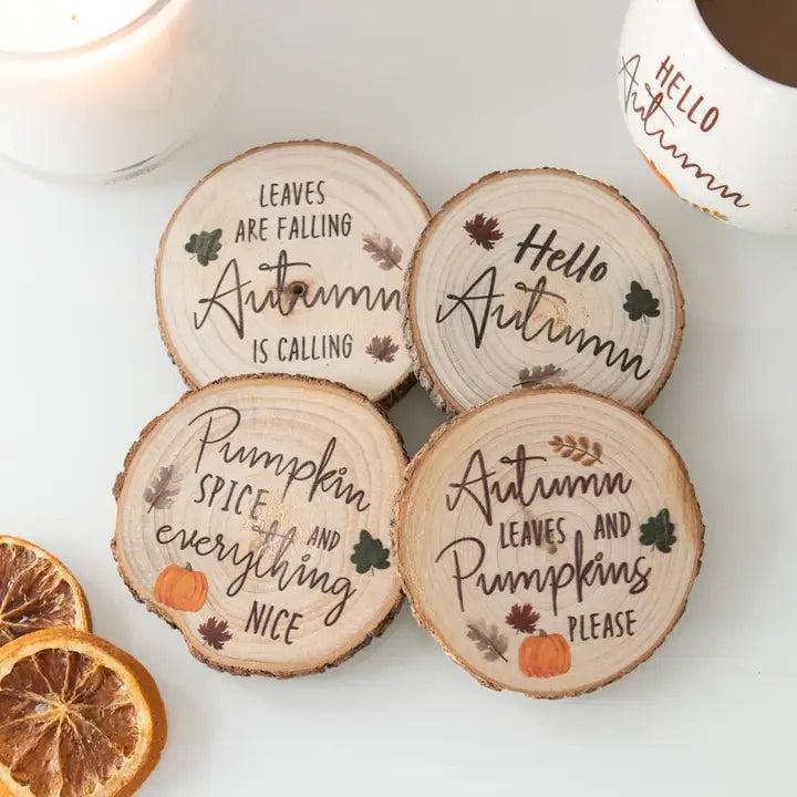 Wood Slice Coaster Set of 4