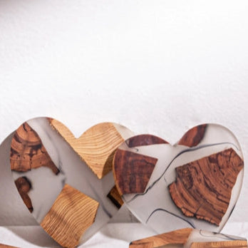 Heart Shaped Wooden Resin Coaster