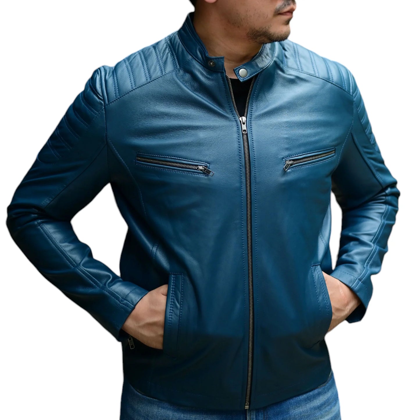 Handmade Jacket Leather Jacket Motorcycle Leather Jacket Men Leather Jacket