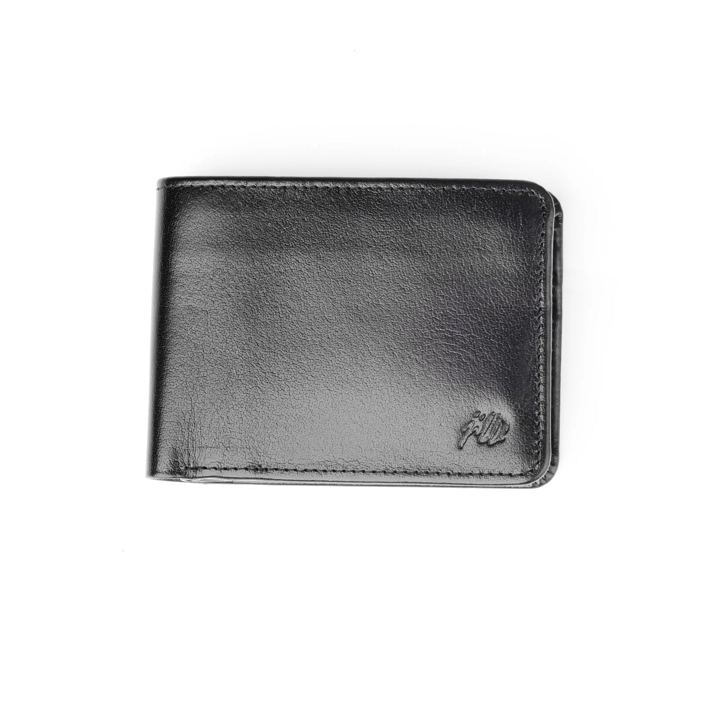 Three Pocket Leather Men Wallet Slim Bifold Card Holder & Cash Wallet Black Handmade Gift