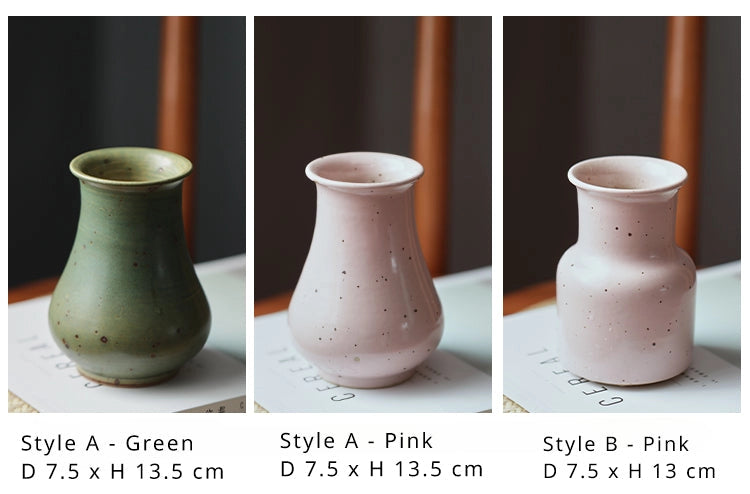 Handmade Ceramic Vase Pink or Green