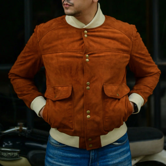 Real leather Jacket Handmade Jacket Bomber Jacket Men jacket Motorcycle jacket foe men