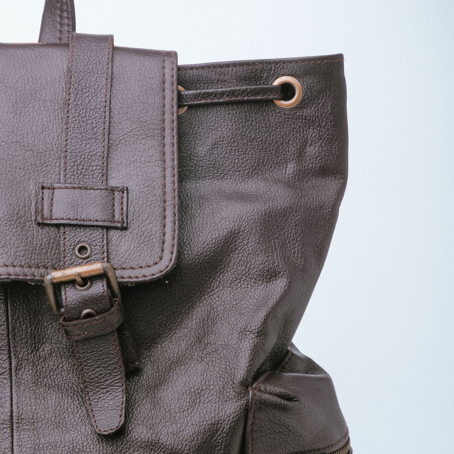 Handmade bag Leather Backpack Brown backpack Travel Laptop Bag Office Bag Backpack with Zipper Pockets