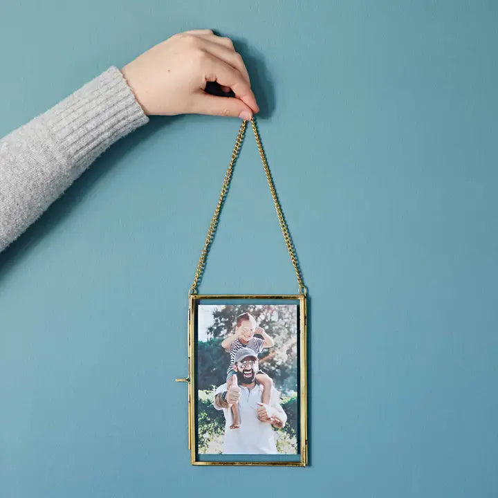 Glass Hanging Photo Frame