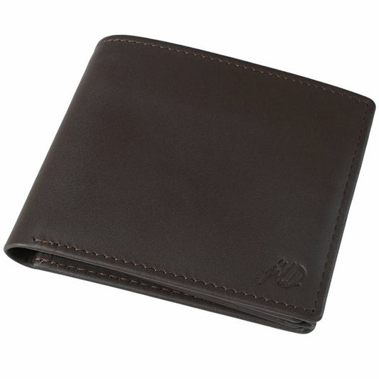 Multi Fold Natural Cowhide Leather Men’s Wallet – Slim Bifold Card & Cash Holder  Black or Dark Brown