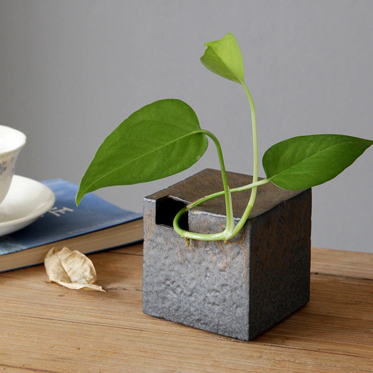 Handmade Golden Black Ceramic Vase