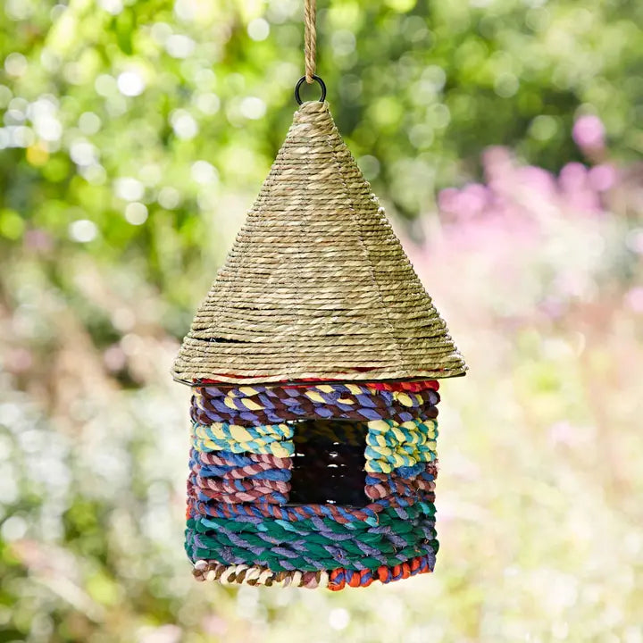 Handmade Octagonal Recycled Cotton Birdhouse