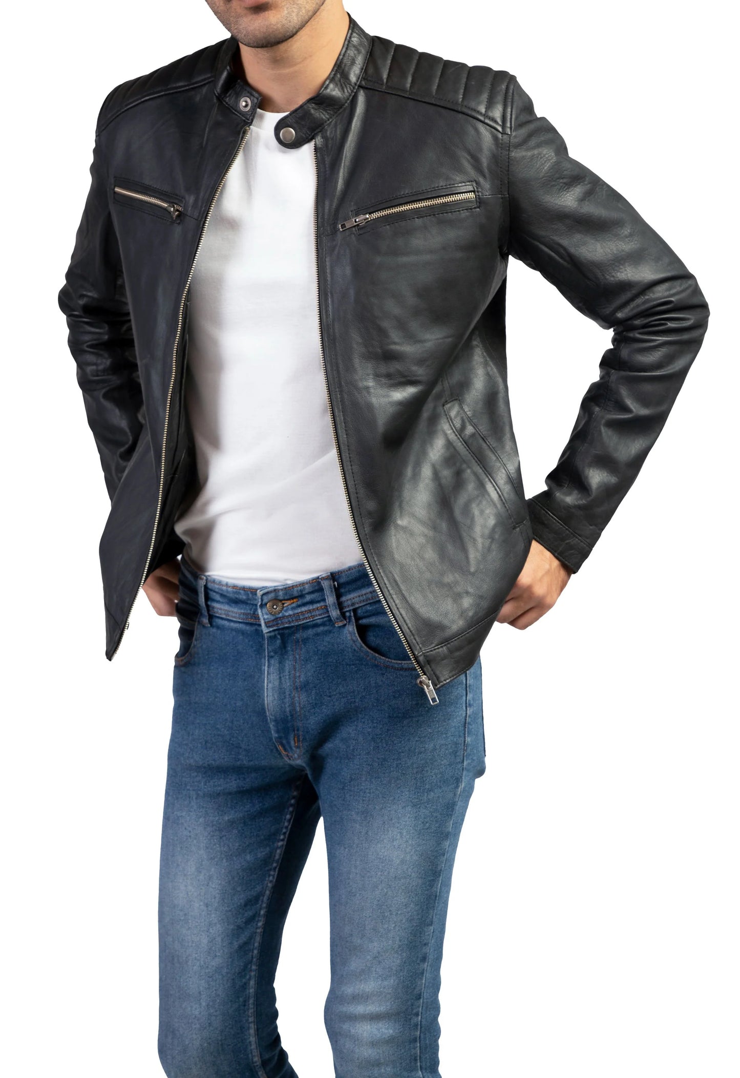 Handmade leather Jacket Mens Biker Jacket Motorcycle Jacket