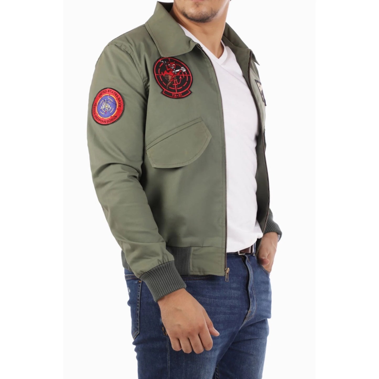 Handmade Jacket Green Jacket military jacket Bomber jacket for men