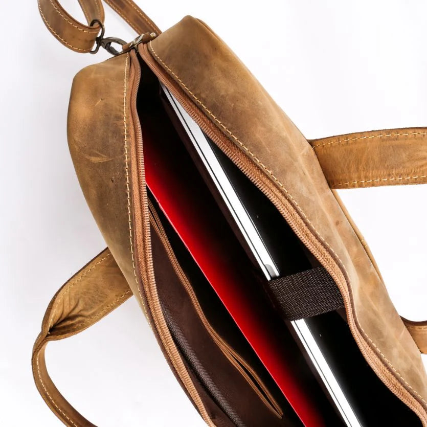 Handmade bag Leather bag Leather laptop bag Shoulder bag Wood brown laptop bag cross body laptop bag Business Laptop Bag Briefcase for Men and Women