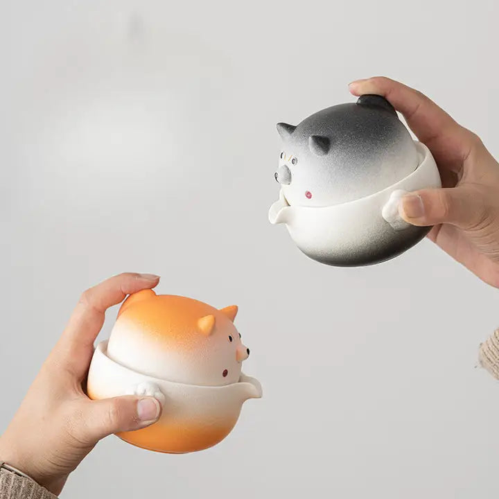 Shiba Inu Teapot Tea Cup Travel Set