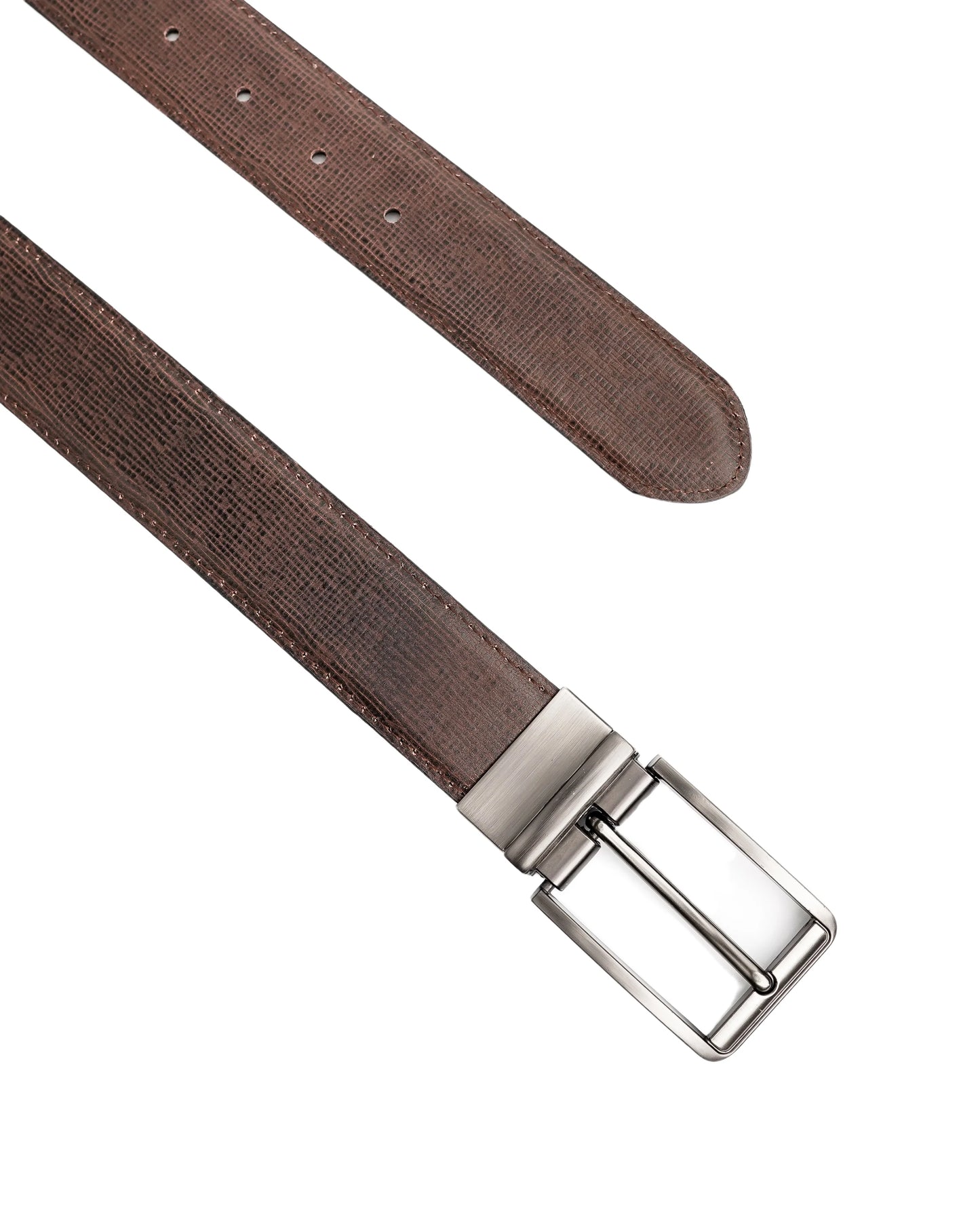 Men’s Premium Leather Belt | Reversible Black & Brown with Silver Buckle