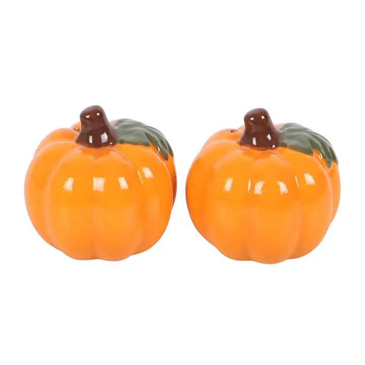 Ceramic Pumpkin Style Salt and Pepper Shakers