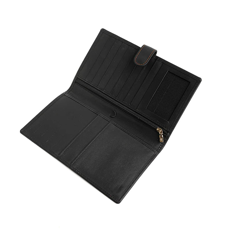 Travel Passport Wallet – Full Grain Leather Organizer (Black)