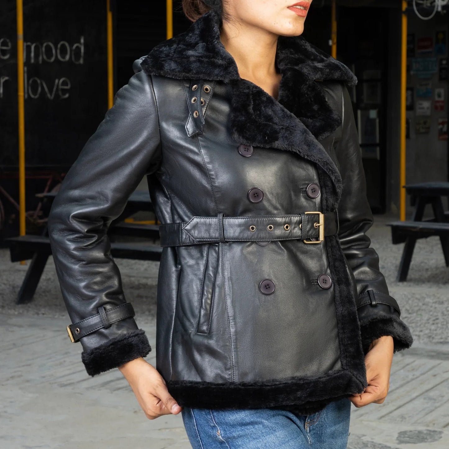 Handmade jacket Leather jacket Lambskin Winter Coat Women leather coat Ladies leather jacket
