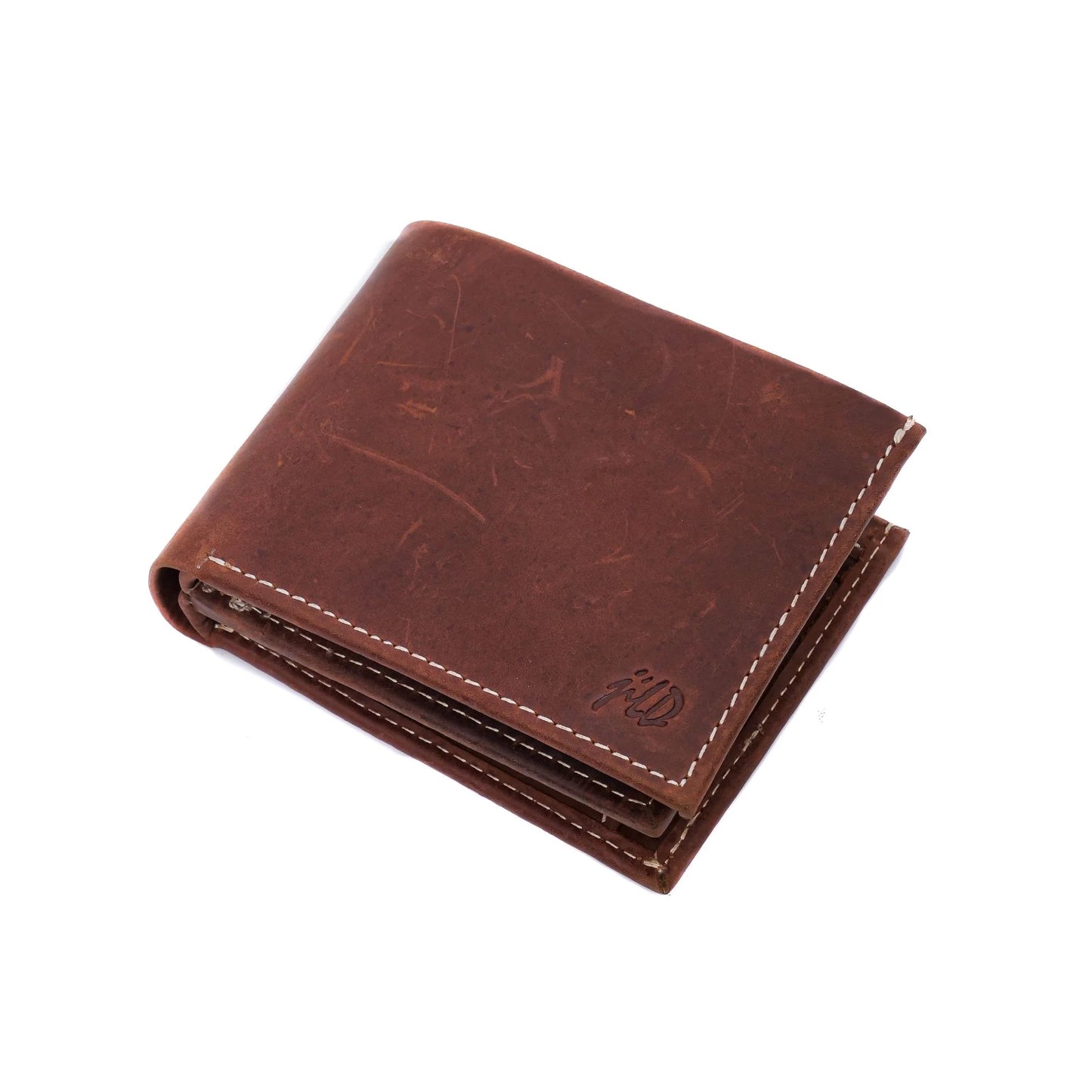 Men’s Vintage Leather Wallet  Compact Bifold with Coin Pocket