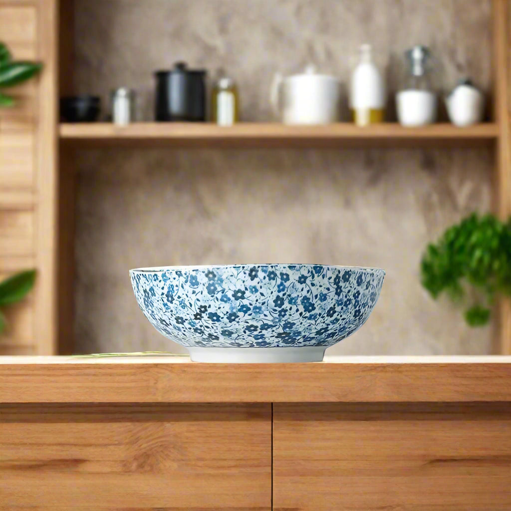 Blue Daisy Medium Porcelain Bowl