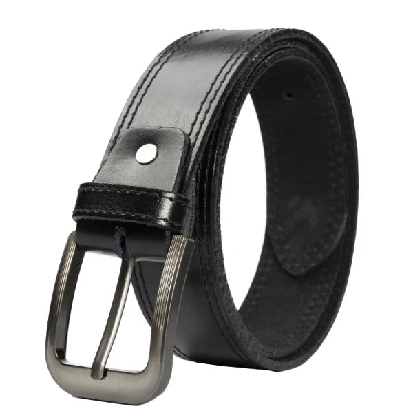 Men’s Double Stitch Laminated Leather Belt  Everyday Premium Accessory