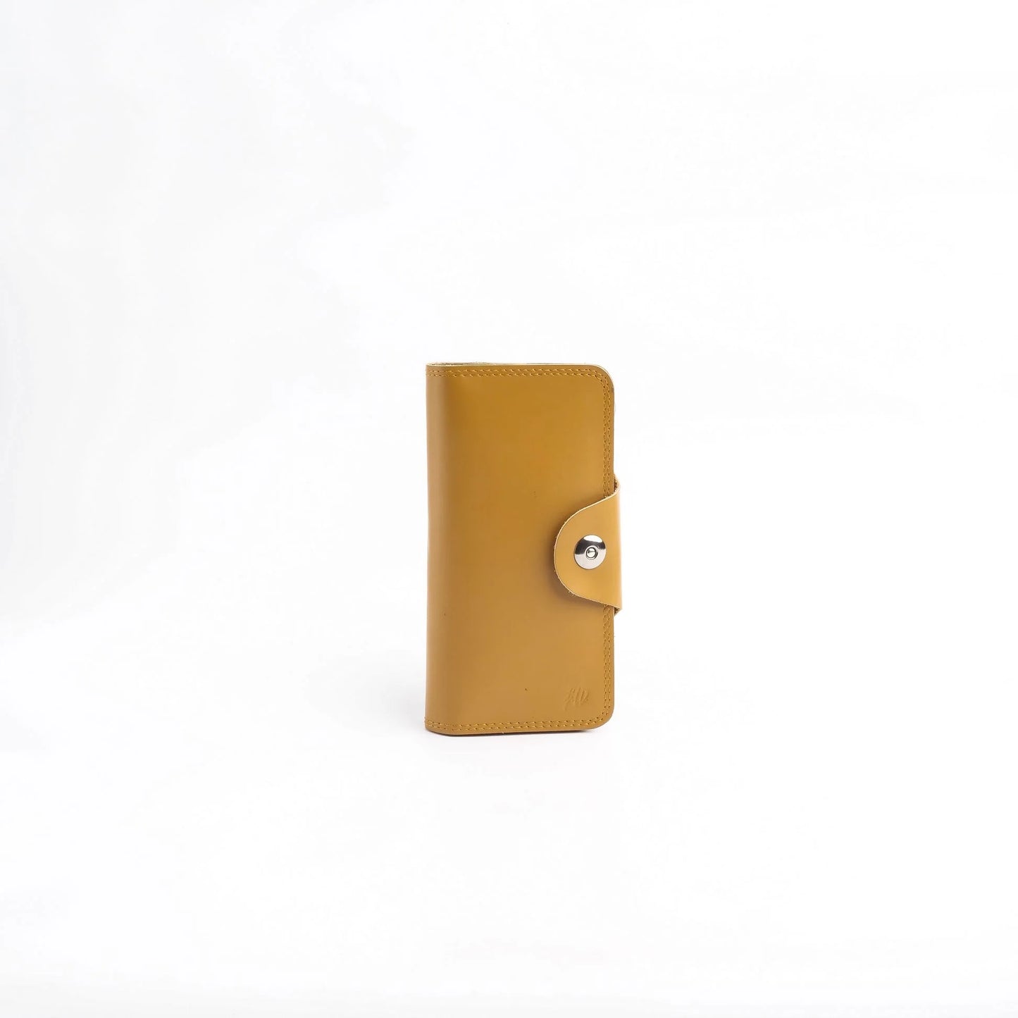 Pure Leather Long Wallet with Button Closure – Camel Brown  22 Card Slots & 6 Compartments