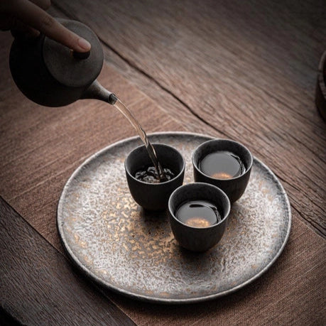 Handmade Metallic Glaze Ceramic Plate