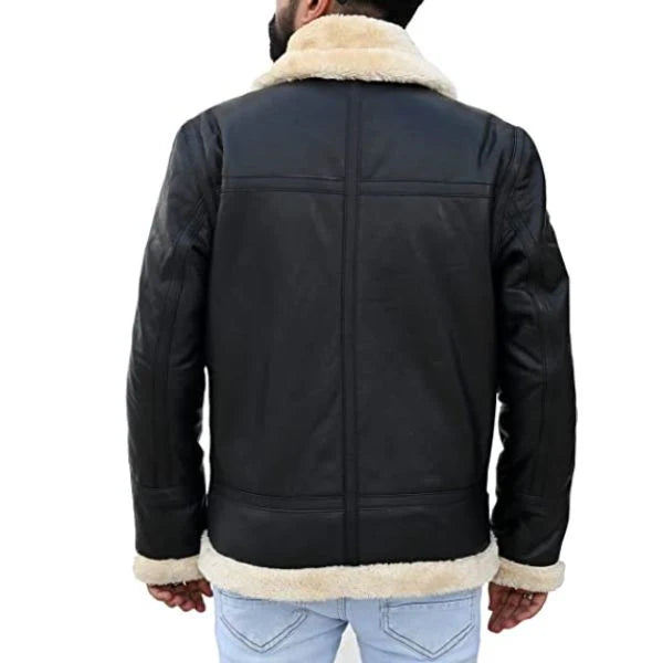 Handmade Jacket Leather Jacket Leather Bomber Jacket Black Jacket Men Jacket