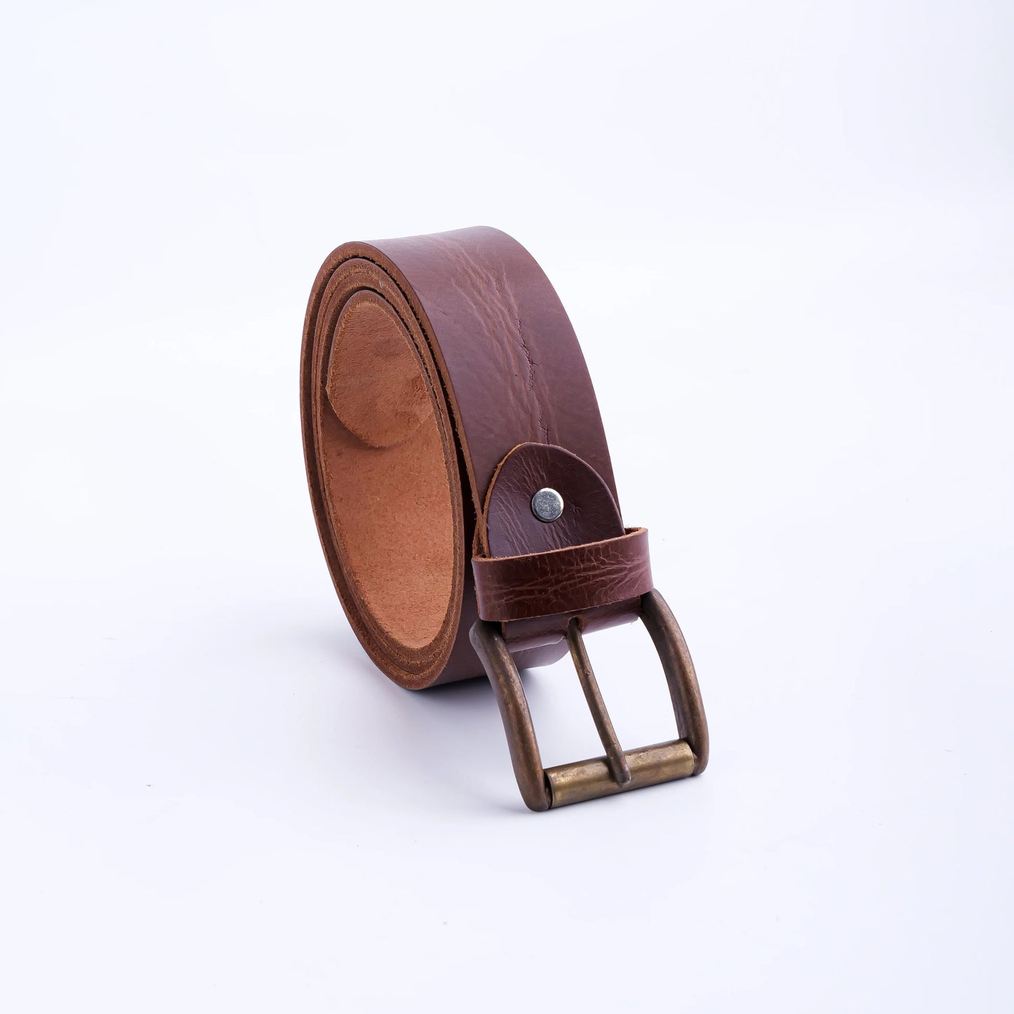 Leather Casual Jeans Belt for Men – Cognac Brown