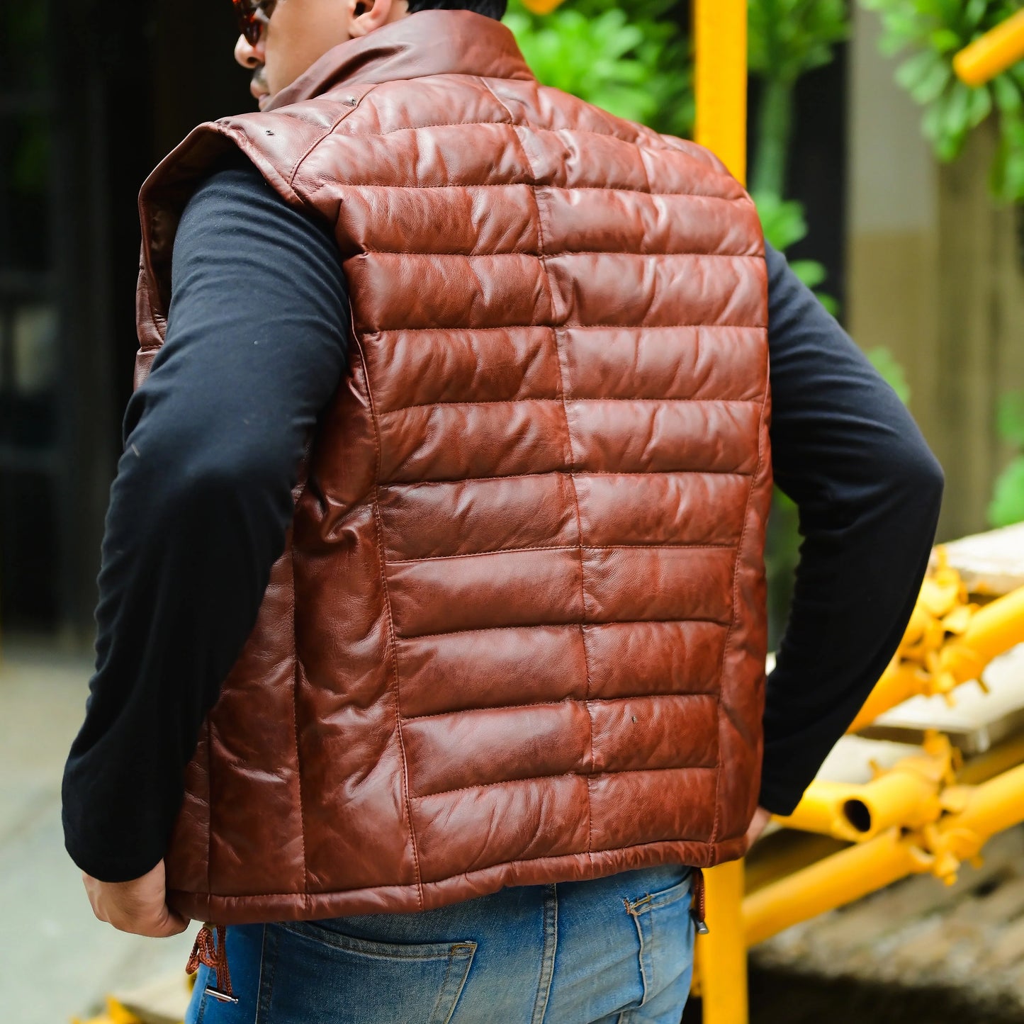 Handmade Leather Hood Removable Hood Men Vest Hood