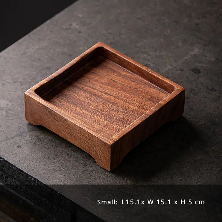 Square Walnut Wooden Serving Tray