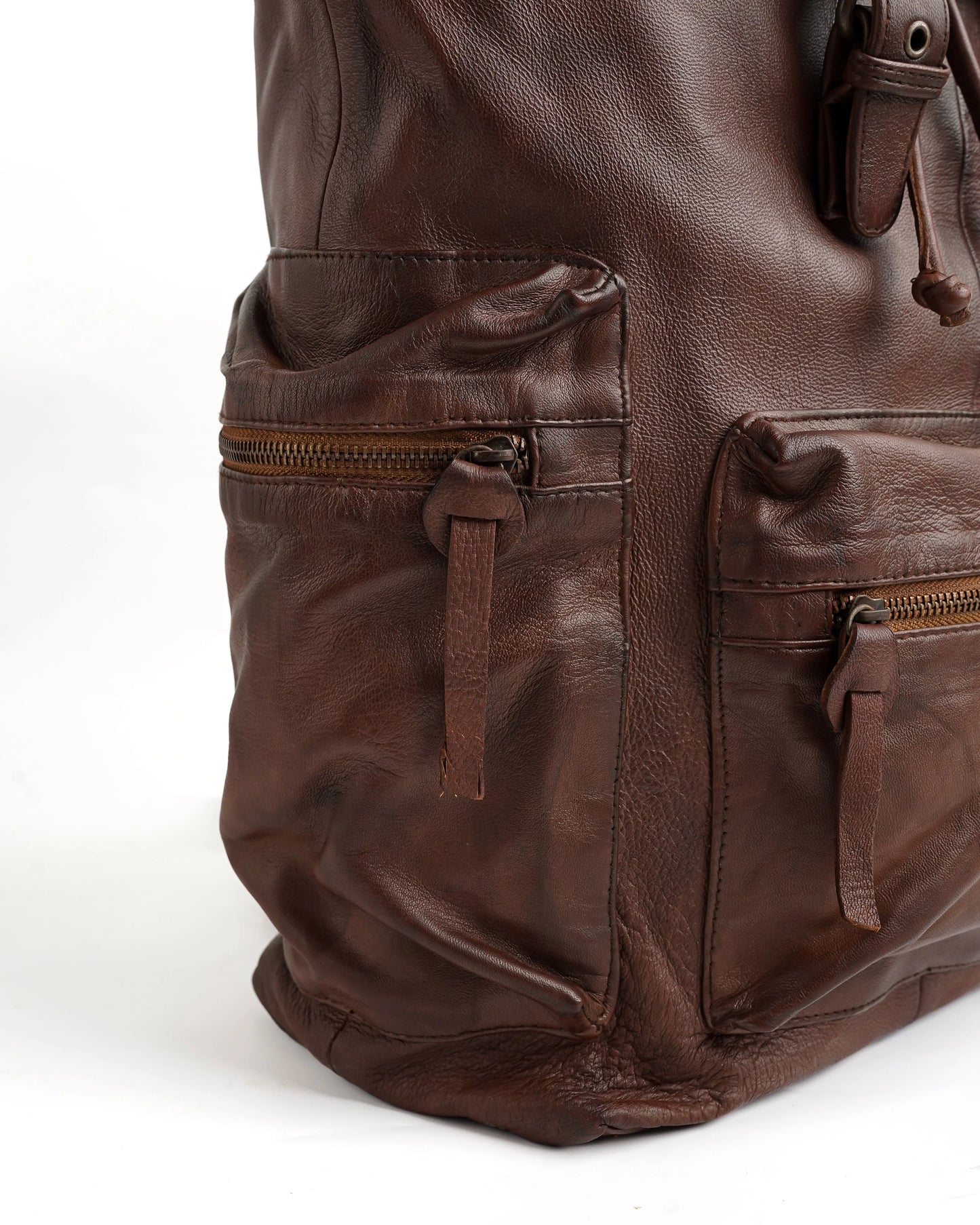 Leather Backpack Handmade Backpack Brown Backpack Unisex Backpack Travel Bag with Laptop Compartment Adjustable Straps Golden Hardware