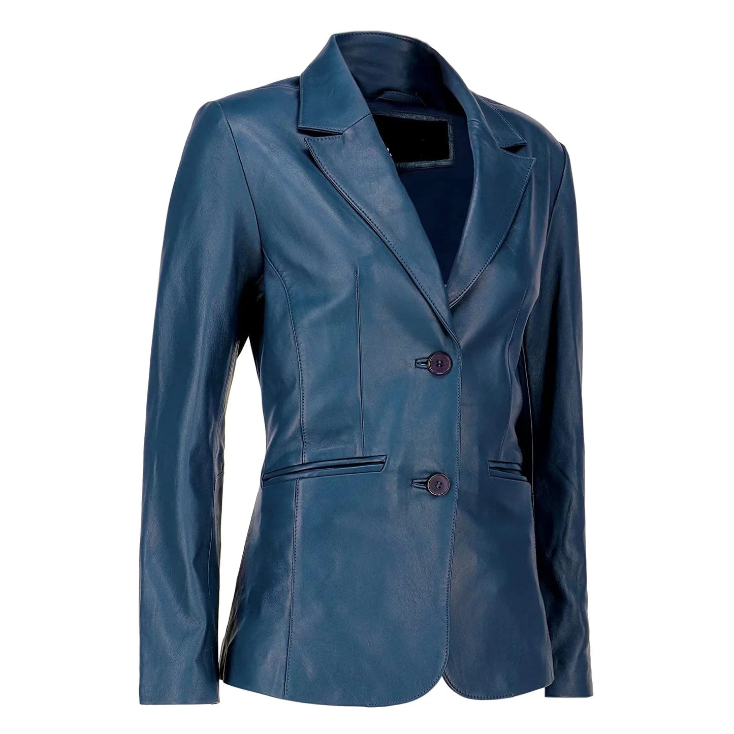 Handmade Blazer Leather Blazer  2-Button Leather Blazer  Blue leather blazer Women Blazer Brown leather blazer