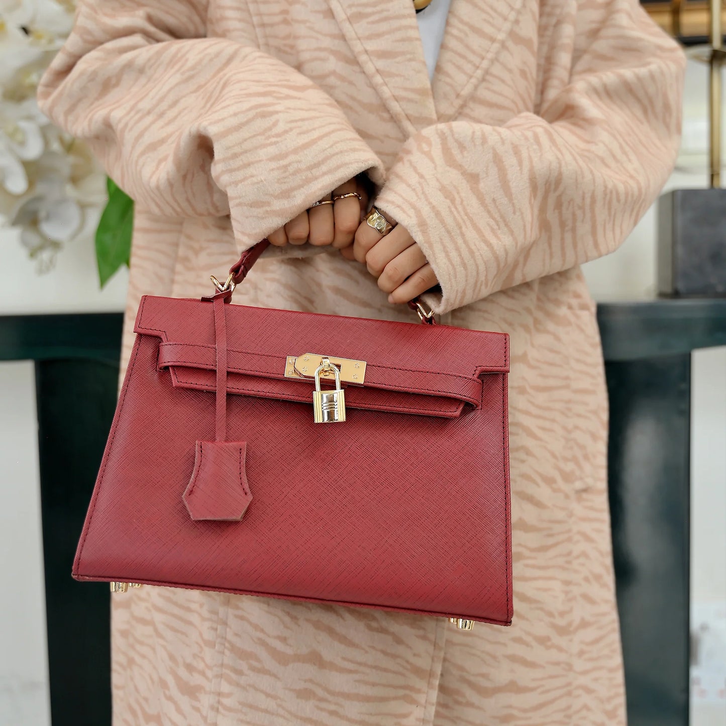 Handmade handbag Women Top Handle Leather Bag Handbag with Shoulder Strap Ladies bag