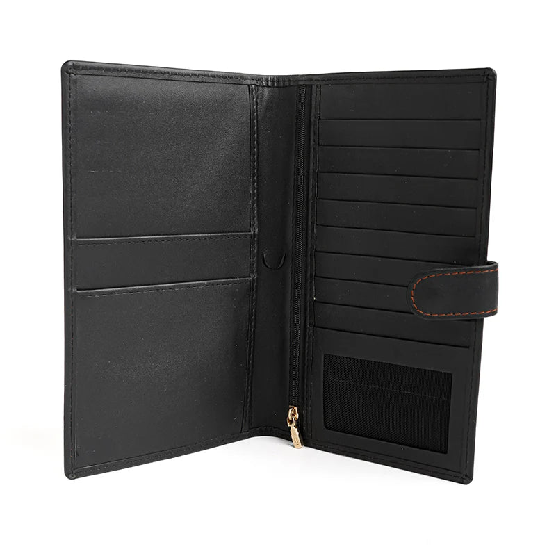 Travel Passport Wallet – Full Grain Leather Organizer (Black)