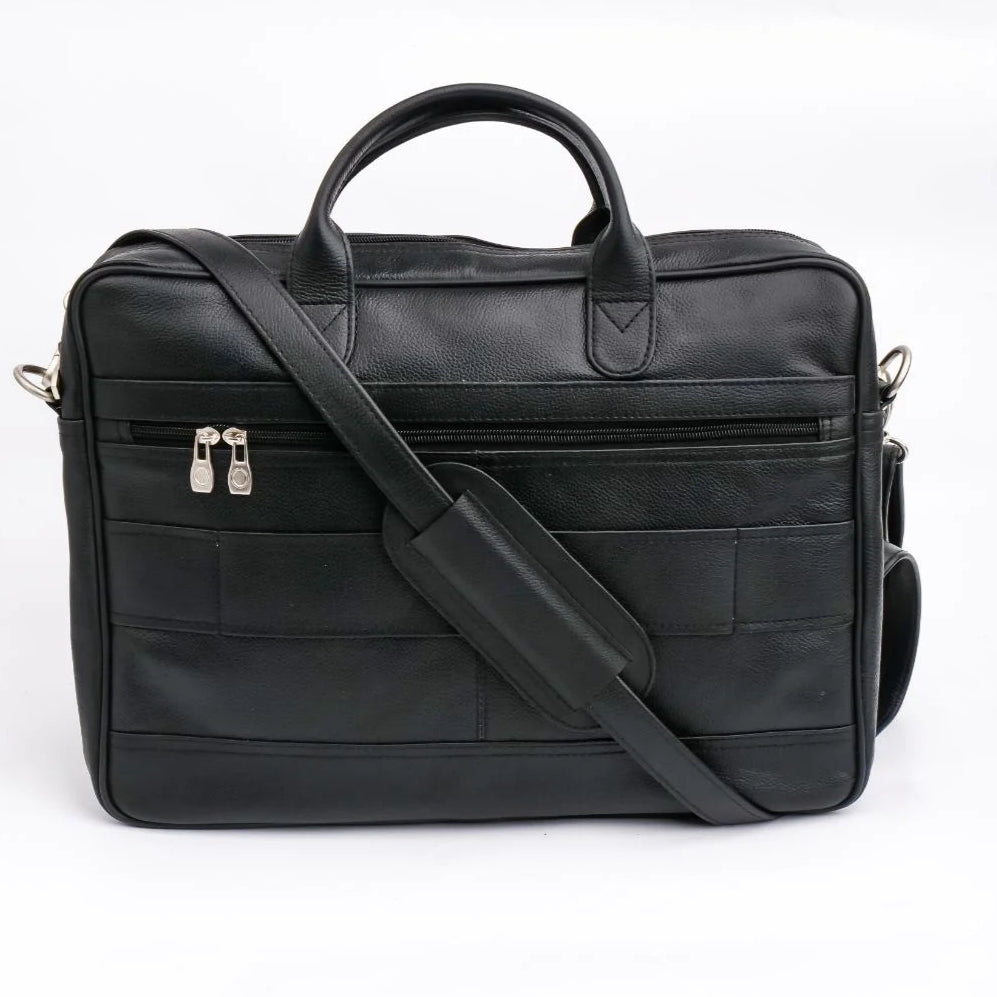 Handmade laptop bag Leather Laptop Bag Briefcase with Shoulder Strap Black laptop bag