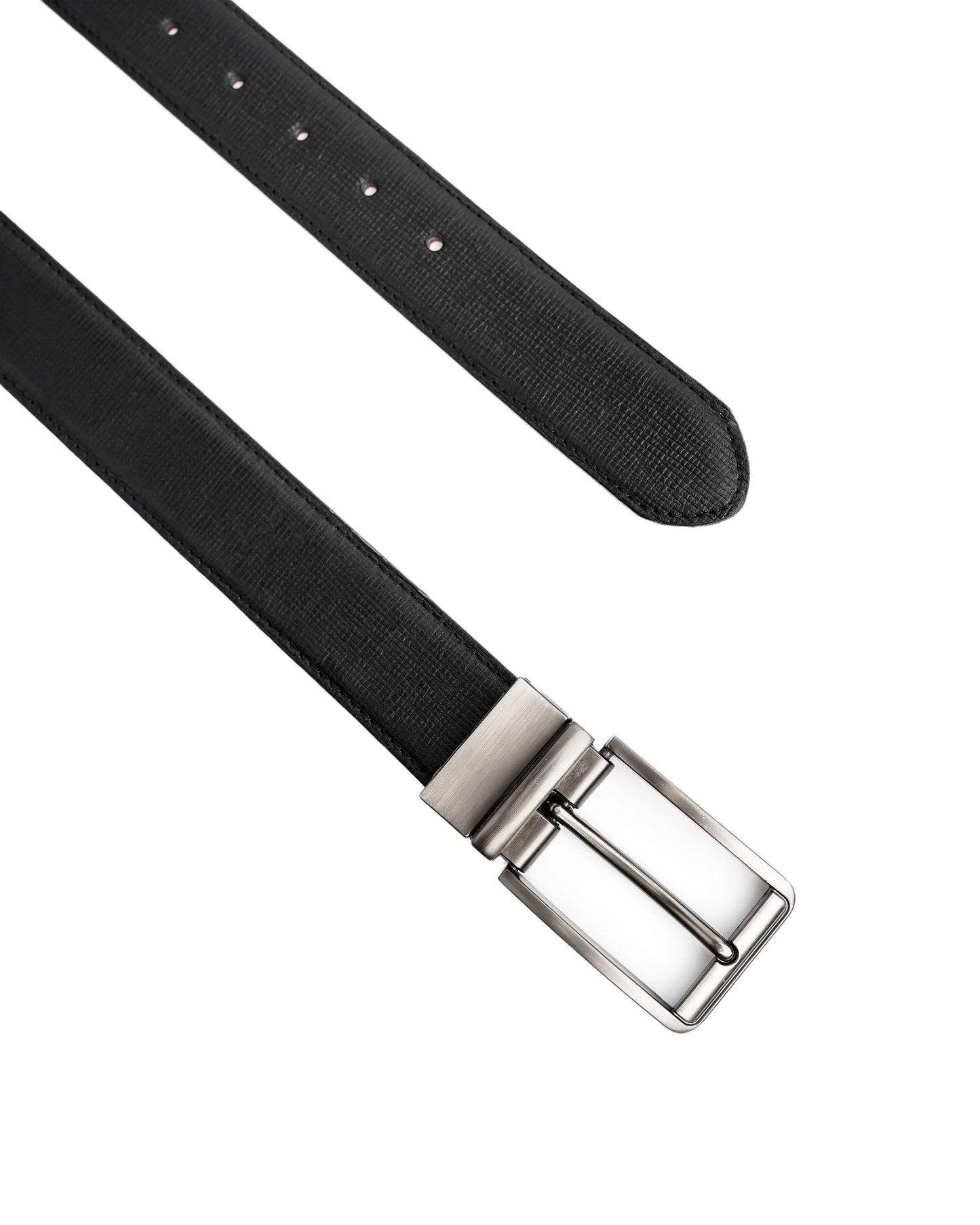 Men’s Premium Leather Belt | Reversible Black & Brown with Silver Buckle