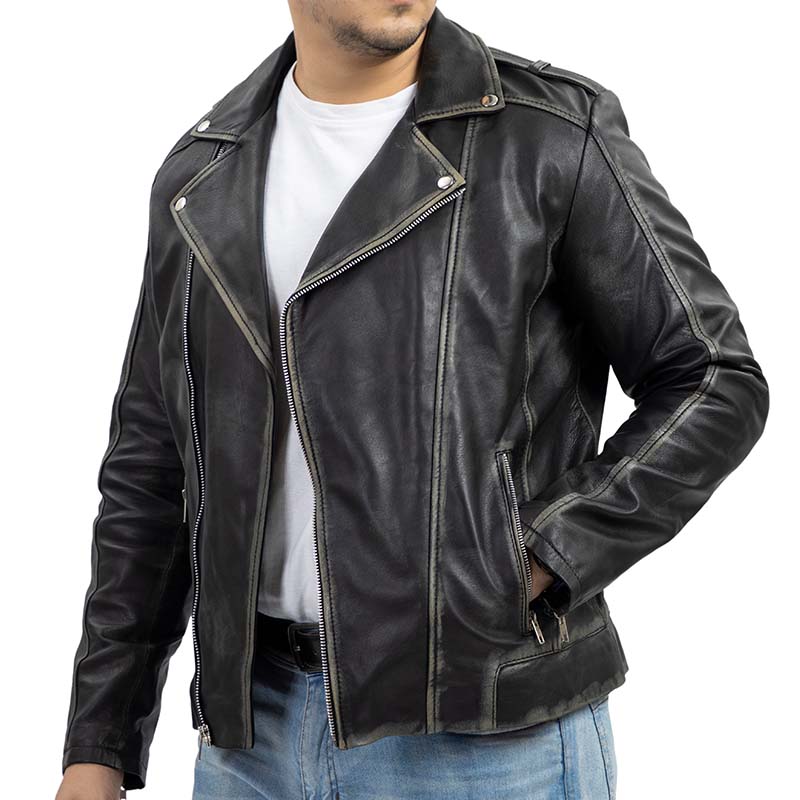 Handmade Jacket Real leather  jacket Men jacket Biker Leather Jacket Black leather jacket Motorcycle Jacket for Men