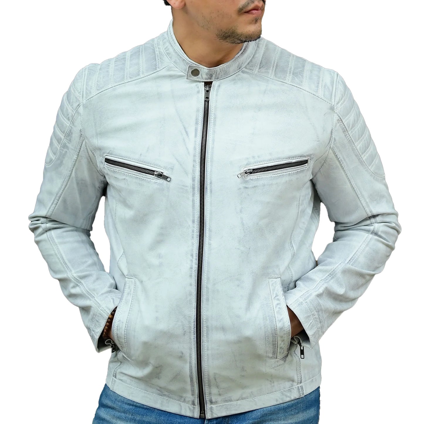 Handmade Jacket Leather Jacket Motorcycle Leather Jacket Men Leather Jacket